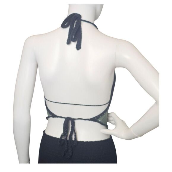 Handmade Knit Halter Top with‎ Crochet Bra - Picture 7 of 8